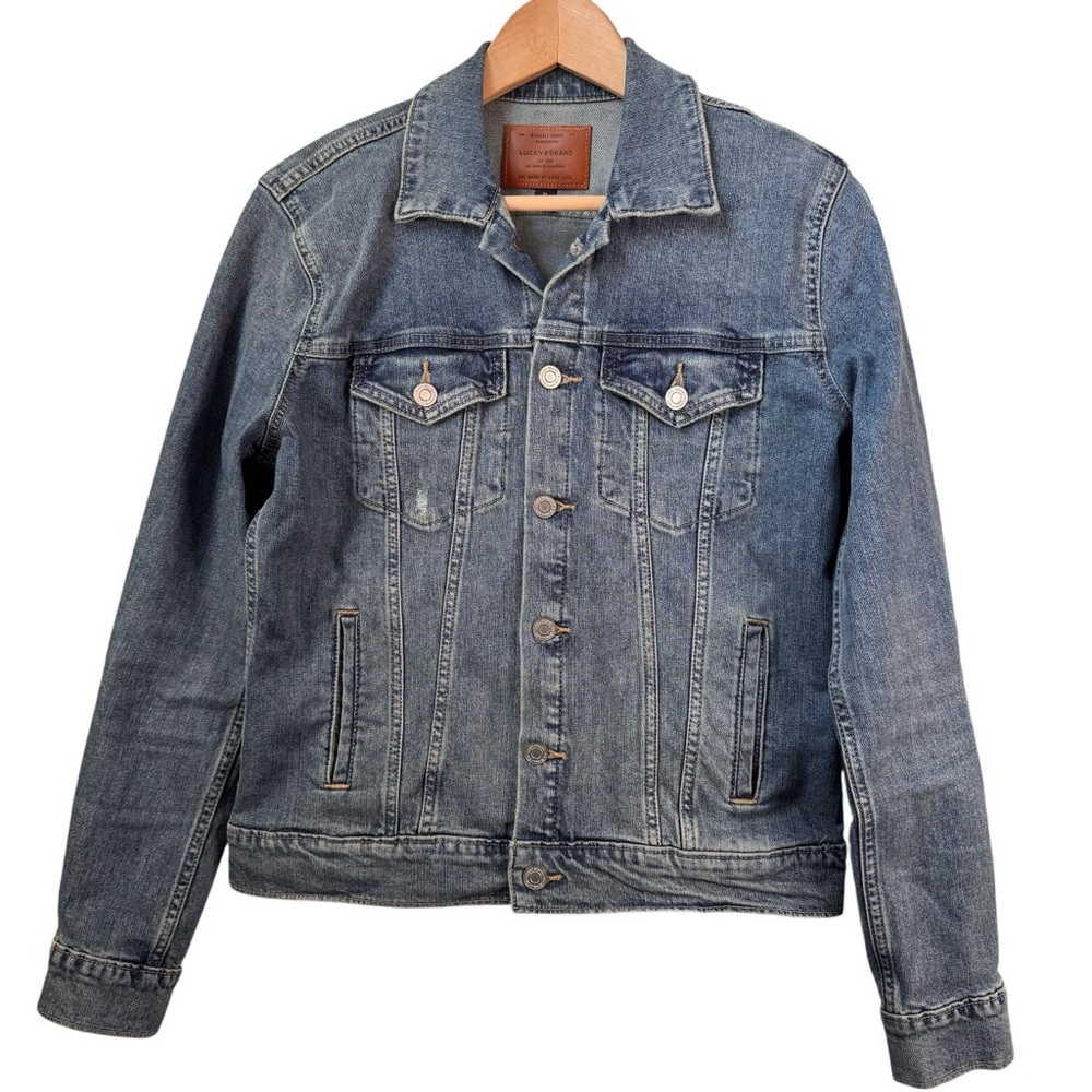 Lucky Brand The Tomboy Trucker Denim Jacket Size Medium Classic Western Cowgirl